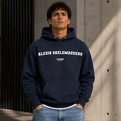 alexis-saelemaekers name-print hoodie - navy
