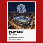 Alfredo Di Stefano Real Madrid number 9 Icons in Lights Frame artwork in red