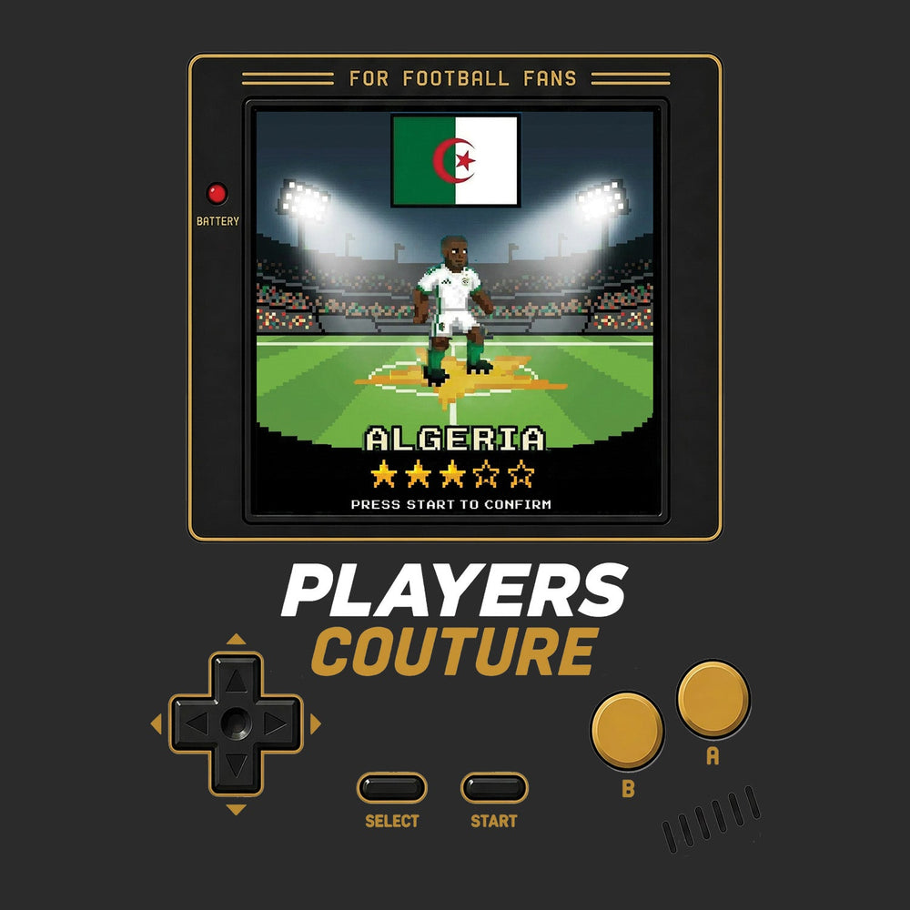 Algeria World Cup 8-Bit Men's T-Shirt retro gaming football design by Players Couture