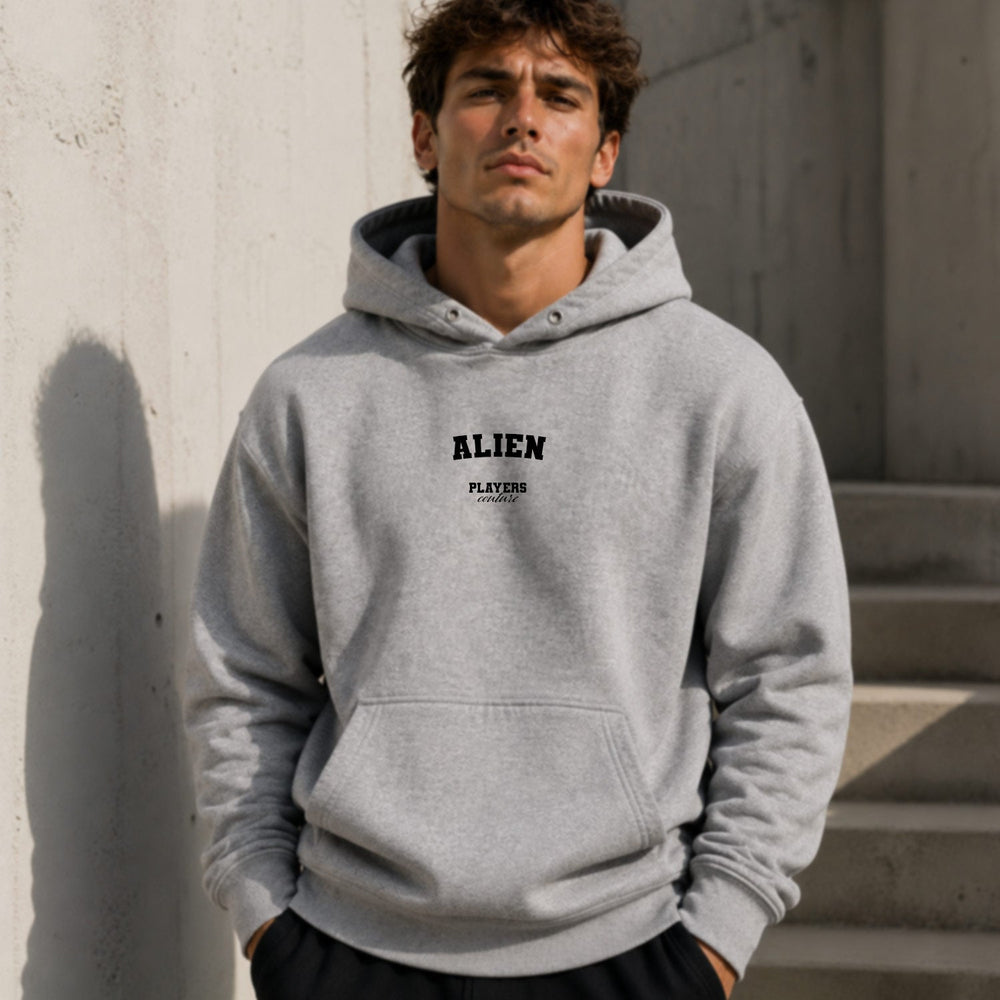 alien name-print hoodie - grey