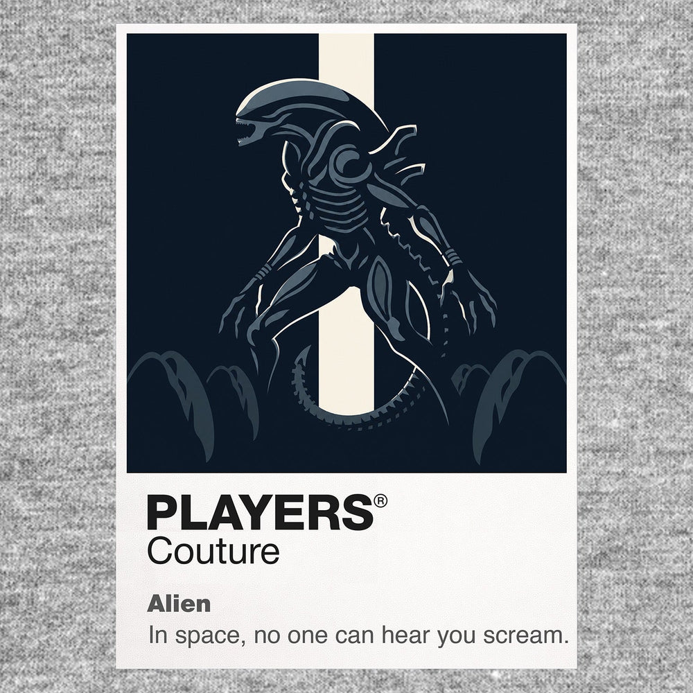 Alien the Nostromo crew confronting the Xenomorph in the industrial darkness of deep space Icon Frame artwork in grey