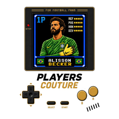 Alisson Becker 1P 8-Bit t-shirt retro gaming design by Players Couture