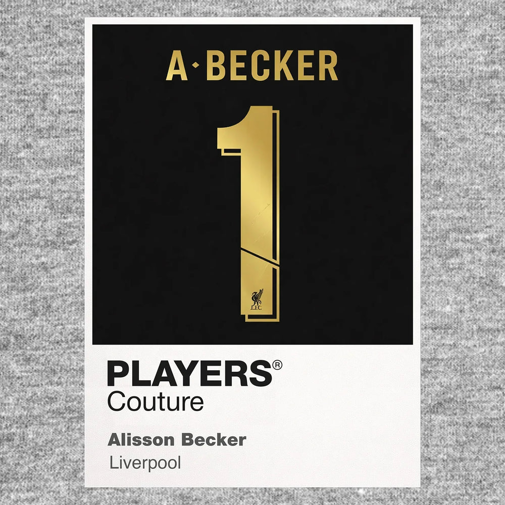 Alisson Becker 1 Football Shirt Frame Men's Hoodie – grey close-up detail shot of the Alisson Becker 1 Football Players