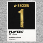 Alisson Becker 1 Football Shirt Frame Men's Hoodie – grey close-up detail shot of the Alisson Becker 1 Football Players