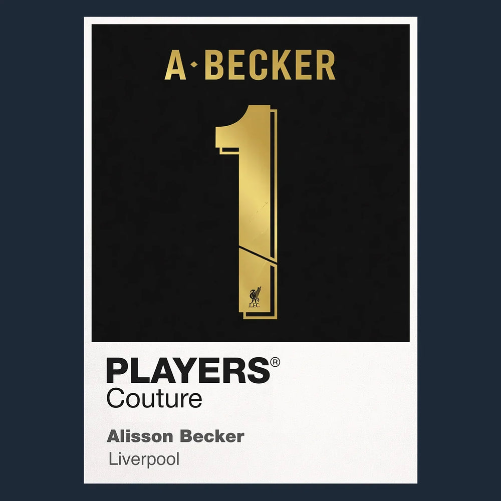 Alisson Becker 1 Football Shirt Frame Men's Hoodie – navy close-up detail shot of the Alisson Becker 1 Football Players