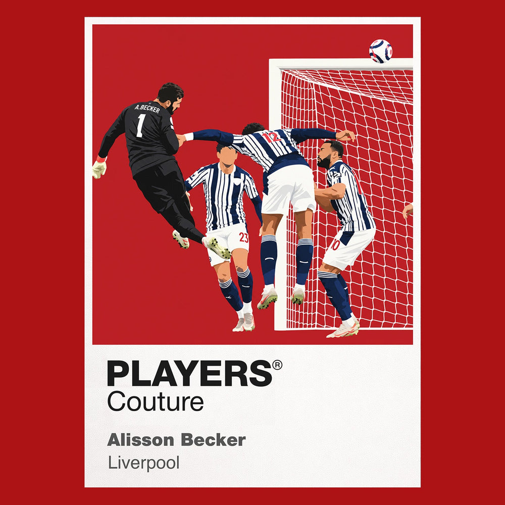 Alisson Becker Liverpool Icon Frame artwork in red