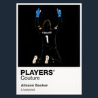 Alisson Becker Liverpool Icon Frame — Pantone-style player illustration art card