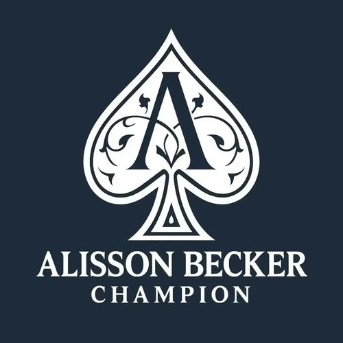 Alisson Becker Logo Kids T-Shirt – navy close-up detail shot of the Alisson Becker Players Couture logo design