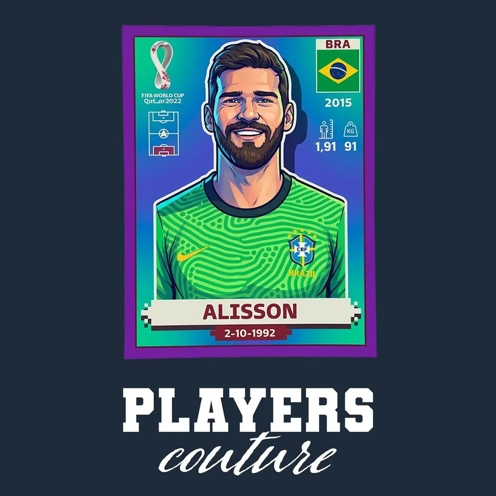 Alisson Becker World Cup Sticker Kids Hoodie – alisson becker navy Players Couture design