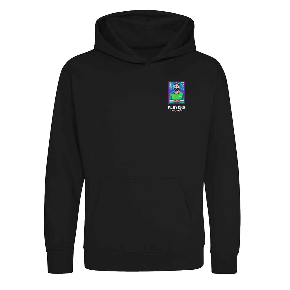 Alisson Becker World Cup Sticker Kids Hoodie – alisson becker sticker kids black hoodie Players Couture design
