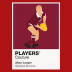 Allan Langer Brisbane Broncos rugby league T-shirt red