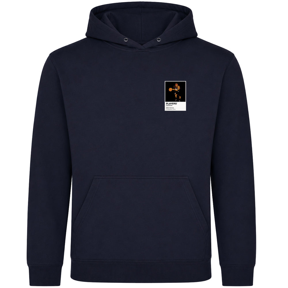 Allen Iverson 76ers Basketball Icon Frame Men's Hoodie - Navy