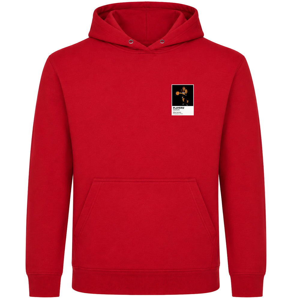 Allen Iverson 76ers Basketball Icon Frame Men's Hoodie - Red