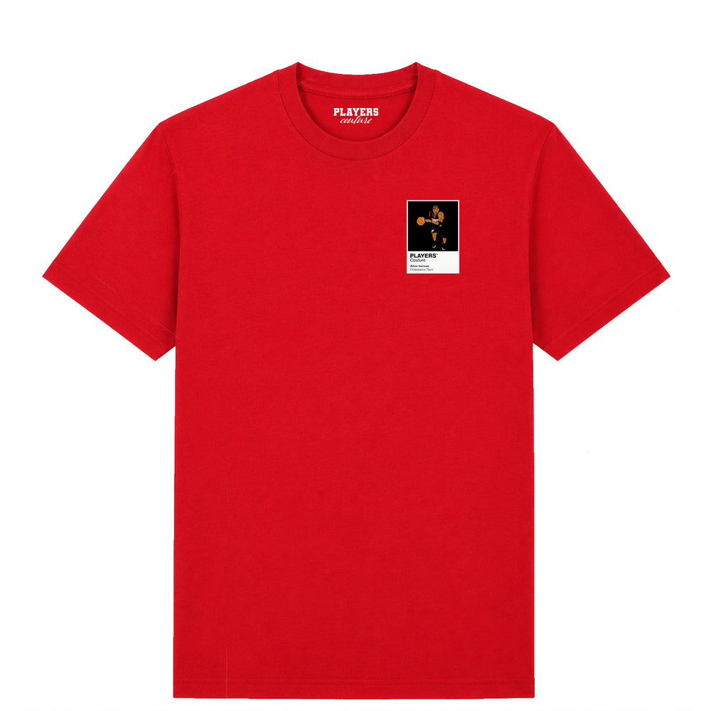 Allen Iverson 76ers Basketball Icon Frame Men's T-Shirt - Red