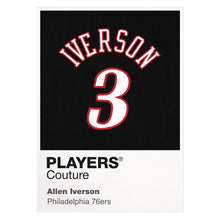 Allen Iverson 3 Black Jersey Frame Players Couture Mens T-Shirt