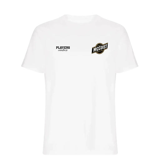 Ally McCoist t-shirt – white men's t-shirt featuring the Ally McCoist Players Couture logo