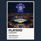 Ally McCoist Rangers number 9 Icons in Lights Frame artwork in navy