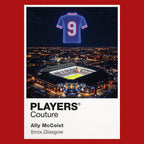 Ally McCoist Rangers number 9 Icons in Lights Frame artwork in red