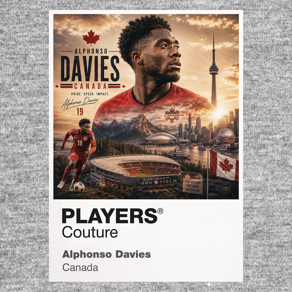 Alphonso Davies Canada Atlas Frame artwork by Players Couture