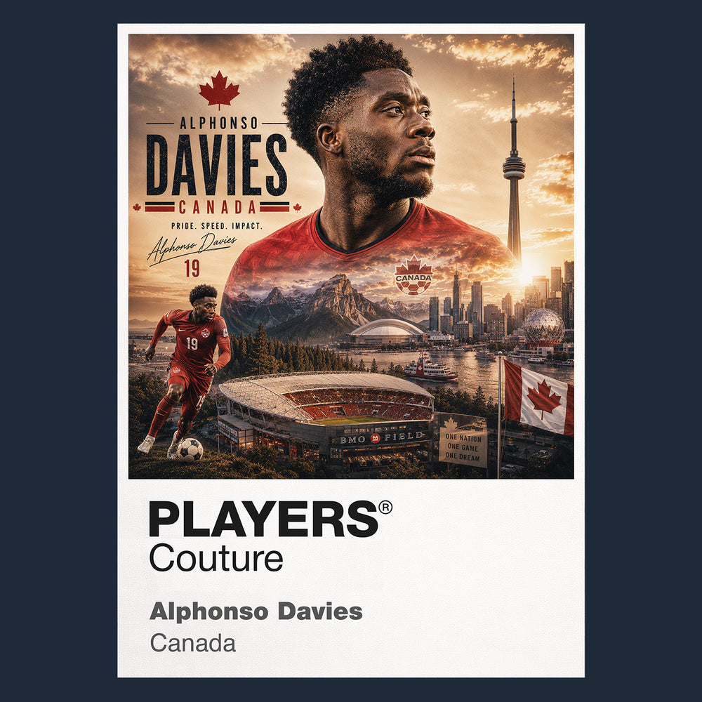 Alphonso Davies Canada Atlas Frame artwork by Players Couture