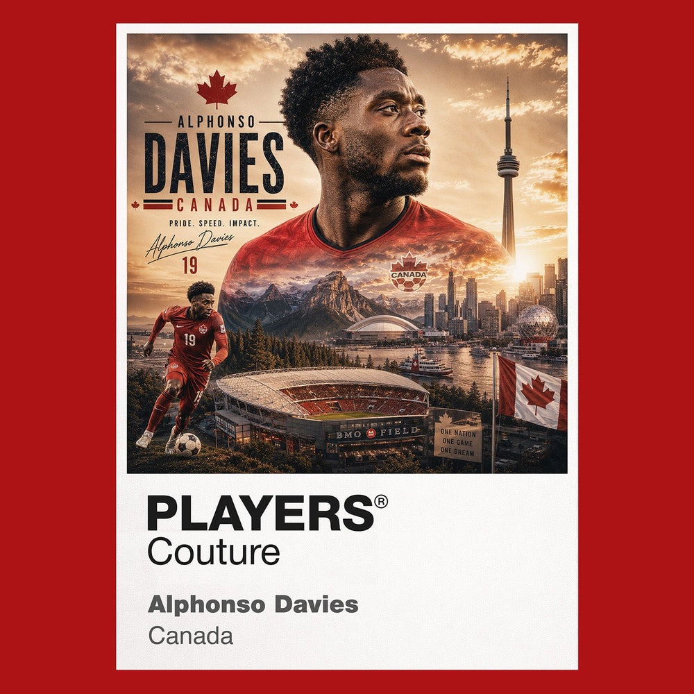 Alphonso Davies Canada Atlas Frame artwork by Players Couture