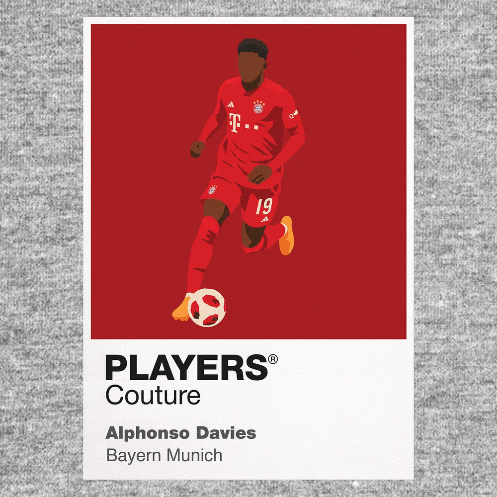 Alphonso Davies Bayern Munich grey Icon Frame artwork detail