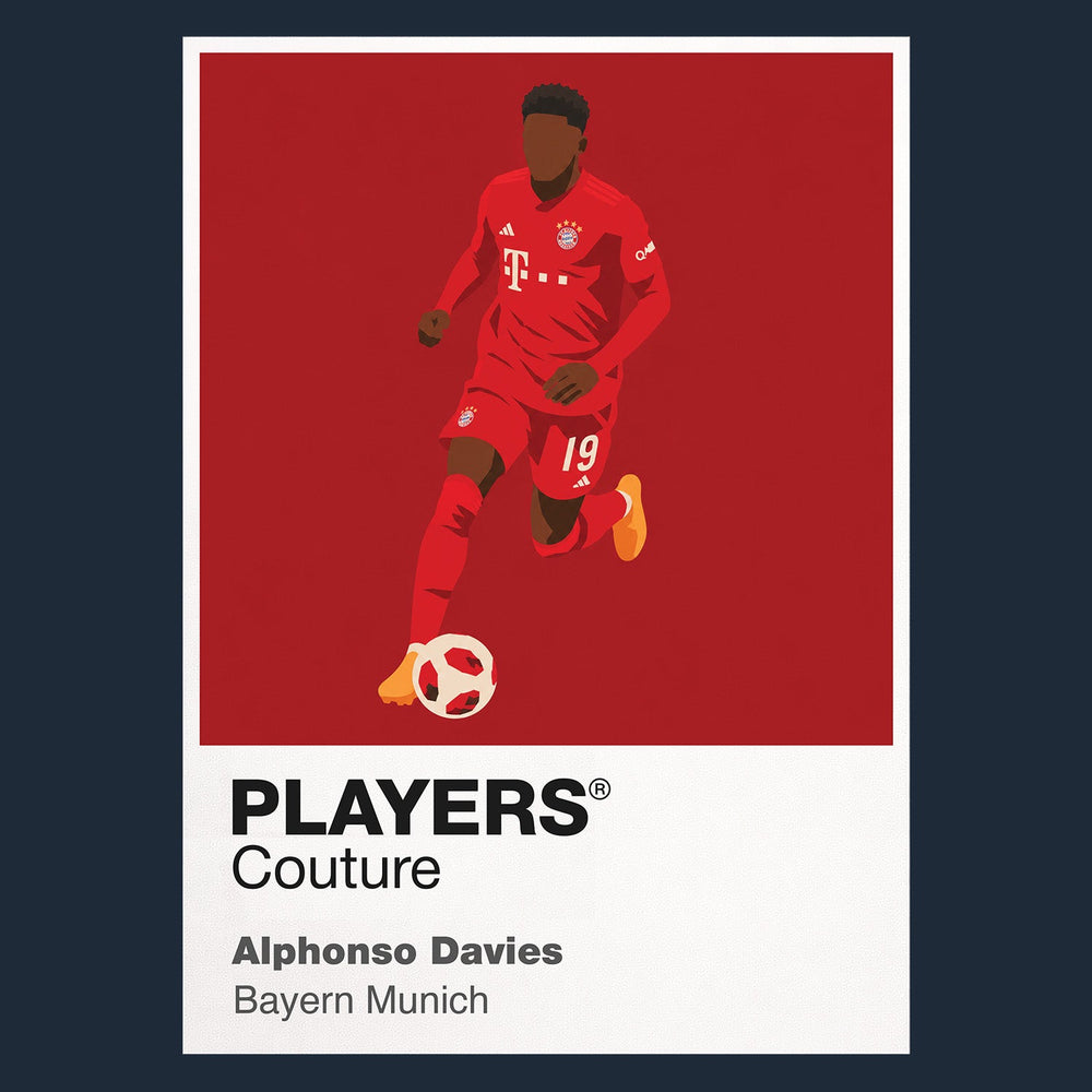 Alphonso Davies Bayern Munich navy Icon Frame artwork detail