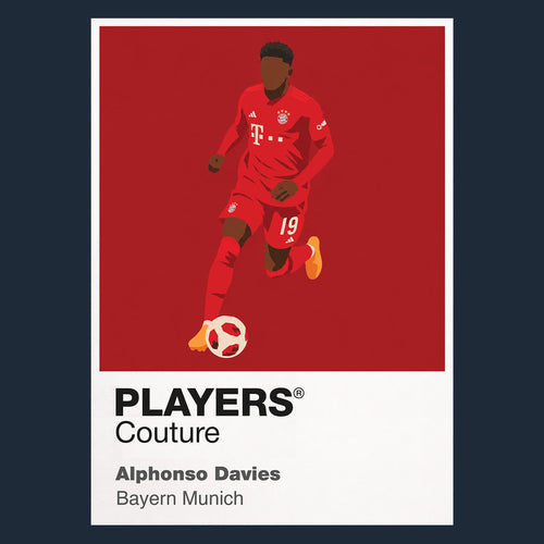 Alphonso Davies Bayern Munich navy Icon Frame artwork detail