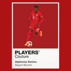 Alphonso Davies Bayern Munich red Icon Frame artwork detail