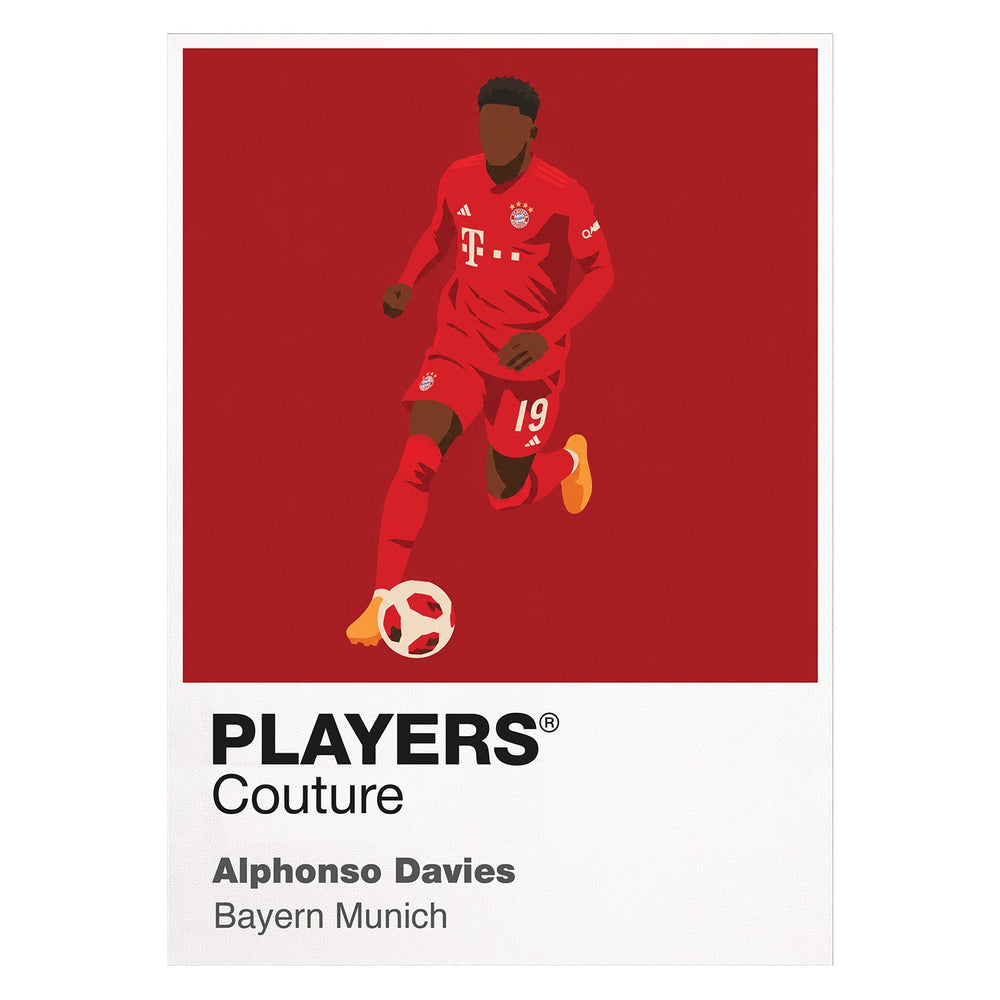 Alphonso Davies Bayern Munich white Icon Frame artwork detail