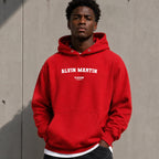 alvin-martin name-print hoodie - red