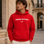 amanda-seyfried name-print hoodie - red