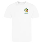 Amen Corner Augusta Golf Ball Marker t-shirt – white men's t-shirt with black Amen Corner Augusta Golf Ball Marker letters