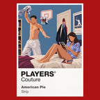 American Pie the East Great Falls friends, awkward promises and late-1990s coming-of-age comedy Icon Frame artwork in red