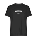 Amnesia t-shirt – black men's t-shirt with white Amnesia letters and Players Couture logo on the chest