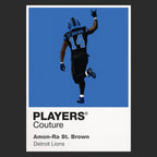 Amon-Ra St. Brown Detroit Lions black Icon Frame artwork detail
