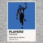 Amon-Ra St. Brown Detroit Lions grey Icon Frame artwork detail