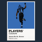 Amon-Ra St. Brown Detroit Lions navy Icon Frame artwork detail