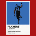 Amon-Ra St. Brown Detroit Lions red Icon Frame artwork detail