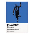 Amon-Ra St. Brown Detroit Lions white Icon Frame artwork detail