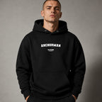 anchorman name-print hoodie - black
