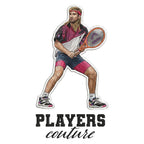 Andre Agassi Badge Men's Hoodie – black close-up detail shot of the Andre Agassi Players Couture logo design