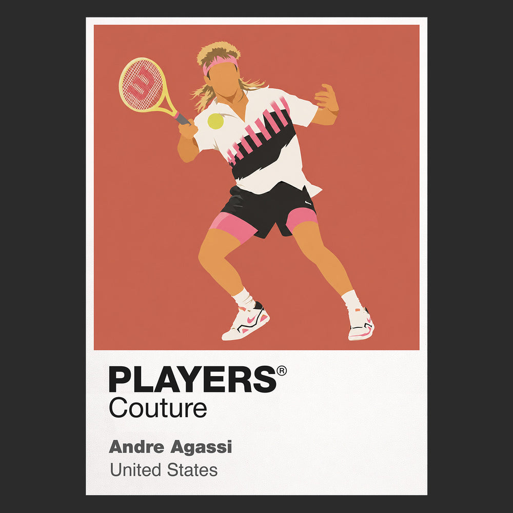 Andre Agassi Tennis Icon Frame Men's Hoodie