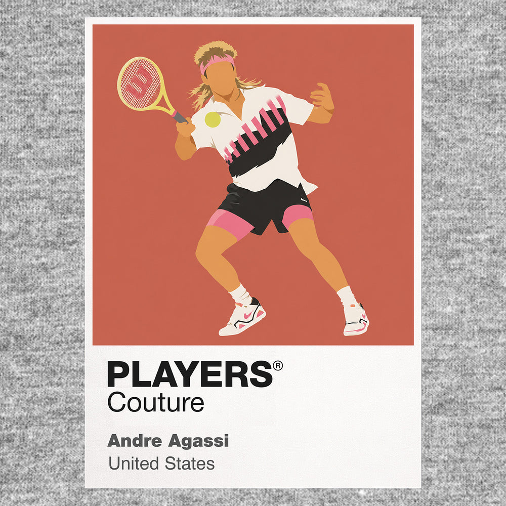 Andre Agassi Tennis Icon Frame Men's Hoodie