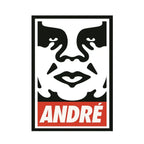 Andre The Giant Logo Men's T-Shirt – white close-up detail shot of the Andre The Giant Players Couture logo design