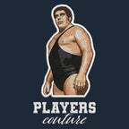 Andre The Giant Badge Men's Hoodie – white close-up detail shot of the Andre The Giant Players Couture logo design