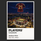 Andrea Pirlo AC Milan number 21 Icons in Lights Frame artwork in black
