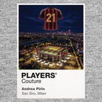 Andrea Pirlo AC Milan number 21 Icons in Lights Frame artwork in grey