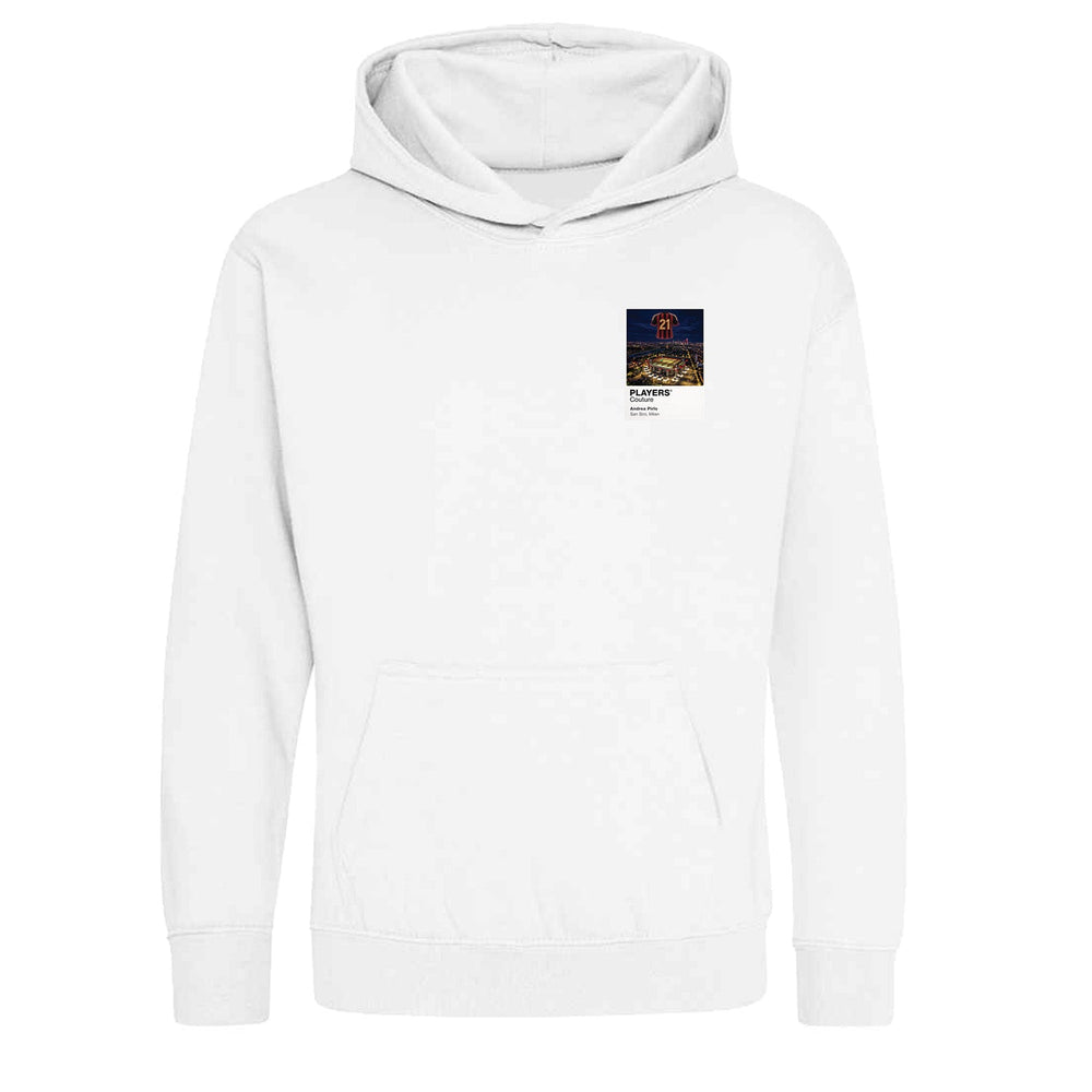 Andrea Pirlo AC Milan Icons in Lights Frame Kids Hoodie in White