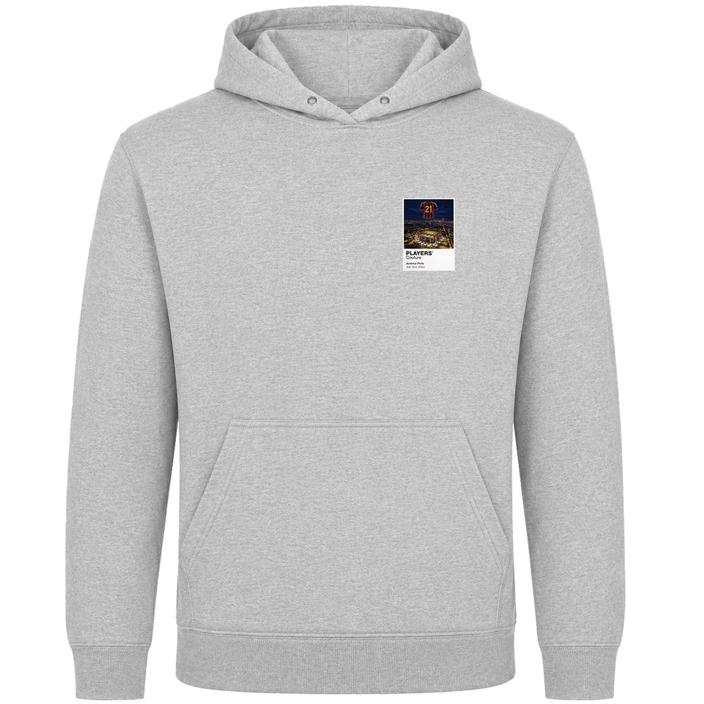 Andrea Pirlo AC Milan Icons in Lights Frame Men's Hoodie in Gray
